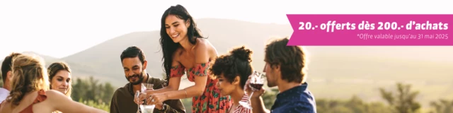 Promo 20.- offerts dès 200.- d'achats